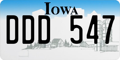 IA license plate DDD547