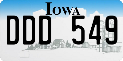 IA license plate DDD549