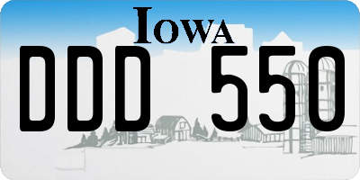 IA license plate DDD550
