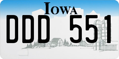 IA license plate DDD551