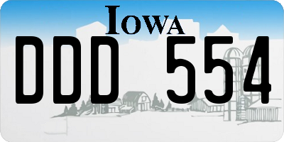 IA license plate DDD554