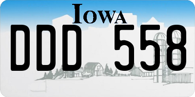 IA license plate DDD558