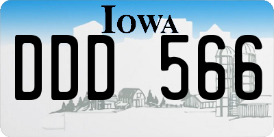 IA license plate DDD566