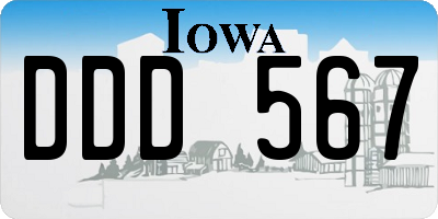 IA license plate DDD567