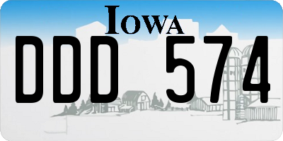 IA license plate DDD574