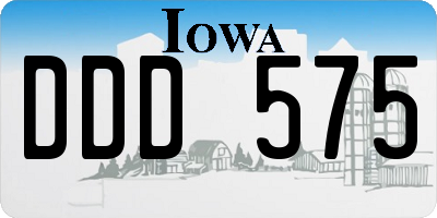 IA license plate DDD575