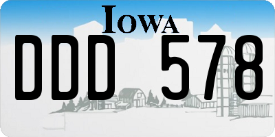 IA license plate DDD578