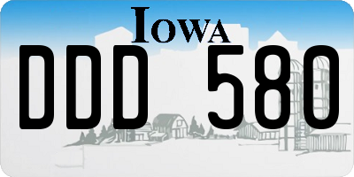 IA license plate DDD580