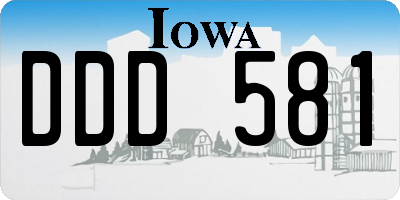 IA license plate DDD581