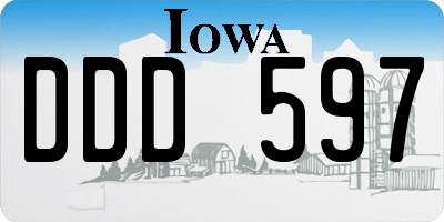 IA license plate DDD597