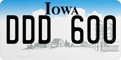 IA license plate DDD600