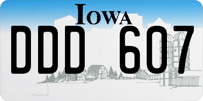 IA license plate DDD607