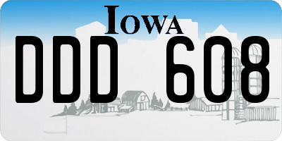 IA license plate DDD608