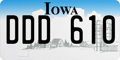 IA license plate DDD610