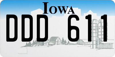 IA license plate DDD611
