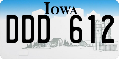 IA license plate DDD612