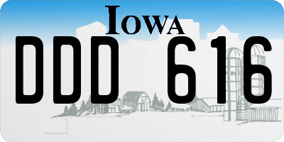 IA license plate DDD616
