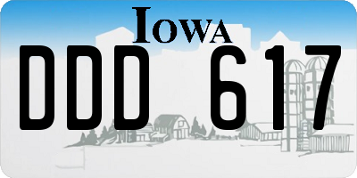 IA license plate DDD617