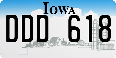 IA license plate DDD618