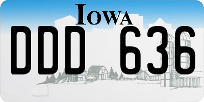 IA license plate DDD636