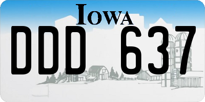 IA license plate DDD637