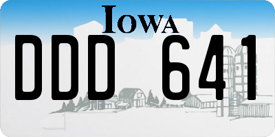 IA license plate DDD641