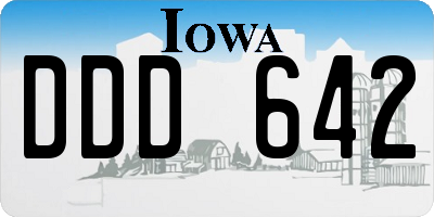 IA license plate DDD642