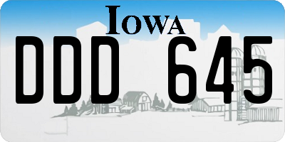IA license plate DDD645