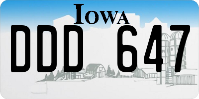 IA license plate DDD647