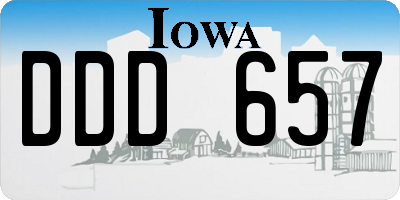 IA license plate DDD657