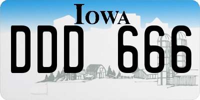 IA license plate DDD666
