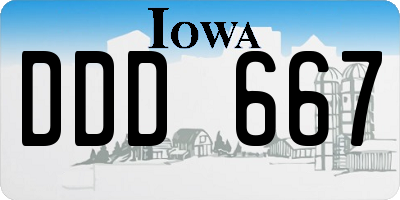 IA license plate DDD667