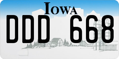IA license plate DDD668