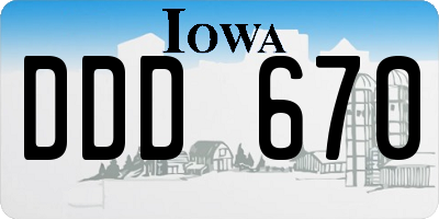 IA license plate DDD670