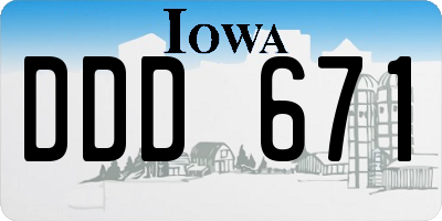 IA license plate DDD671