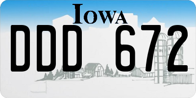 IA license plate DDD672