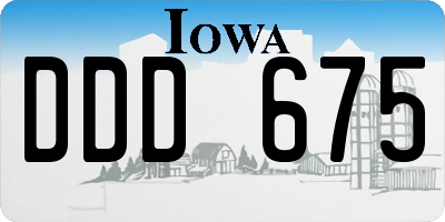IA license plate DDD675