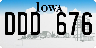 IA license plate DDD676