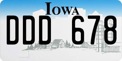 IA license plate DDD678