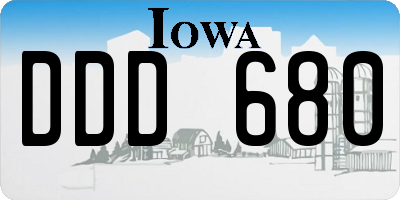 IA license plate DDD680