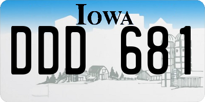 IA license plate DDD681