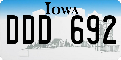 IA license plate DDD692