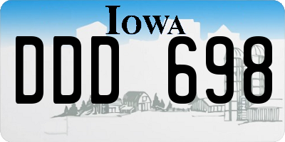 IA license plate DDD698