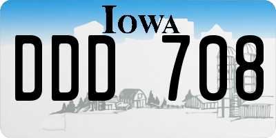 IA license plate DDD708