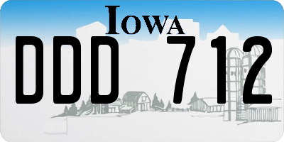 IA license plate DDD712