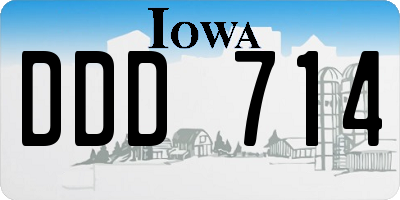 IA license plate DDD714