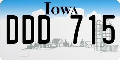 IA license plate DDD715