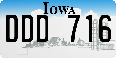 IA license plate DDD716