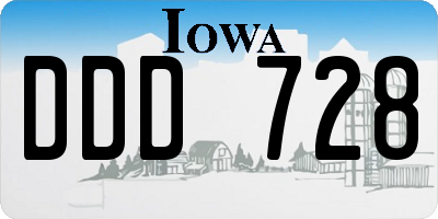 IA license plate DDD728