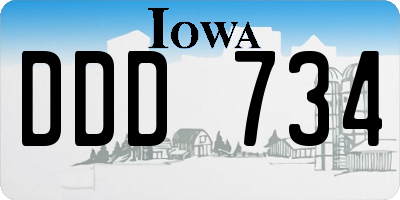 IA license plate DDD734